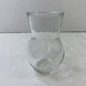 Clear Glass Hourglass-Shaped 4.5" Vase Unique Home Decor Flower Holder